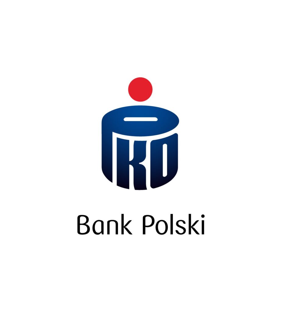 Logo PKO Bank Polski, wiodącego polskiego banku, symbolizującego innowacyjność i zaangażowanie w obsługę klienta
