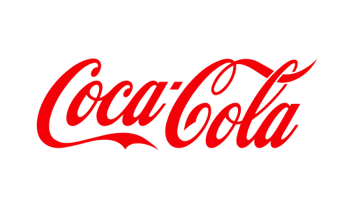 Logo Coca-Cola, globalnie rozpoznawalny symbol jednego z największych producentów napojów na świecie, prezentujące charakterystyczny, kręty napis w czerwonym kolorze.